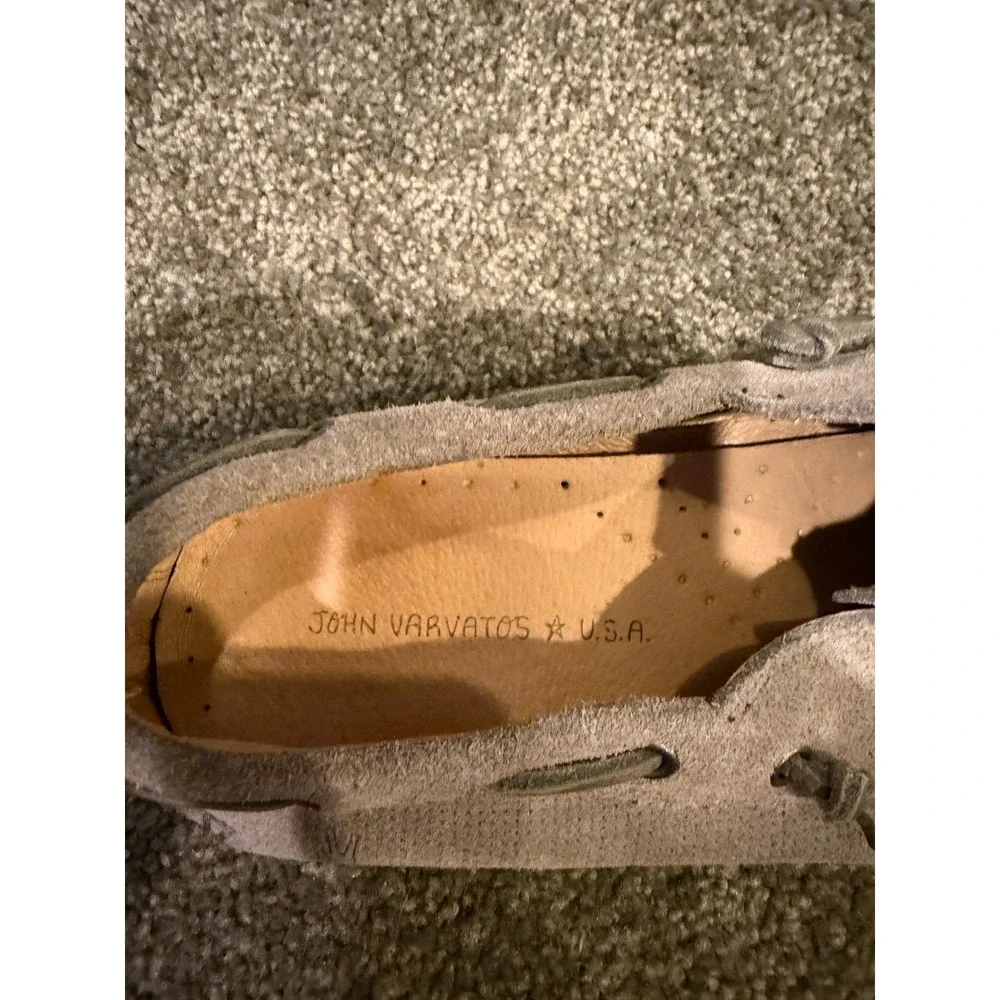 John Varvatos Star USA Leather Boat Shoes Mens 10.5M Grey Suede Slip On Outdoor